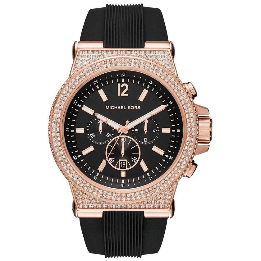 Michael Kors Ladies Watch Chronograph Dylan Crystallised Rose Gold MK8557 - Watches & Crystals