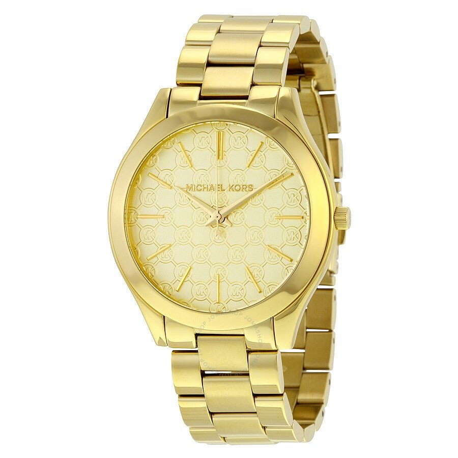 Michael Kors Ladies Watch Slim Runway Gold Motif MK3335 - Watches & Crystals