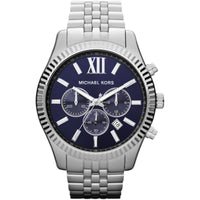 Thumbnail for Michael Kors Mens Chronograph Watch Lexington Silver Blue MK8280