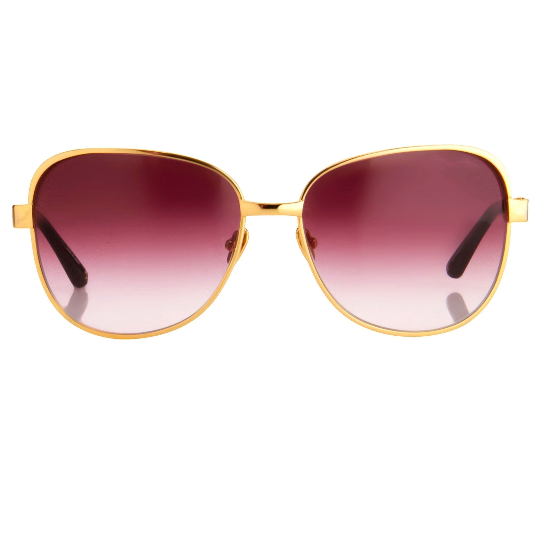 Oscar De La Renta Sunglasses Oversized Frame Gold and Purple Lenses Category 3 - ODLR32C1SUN - Watches & Crystals
