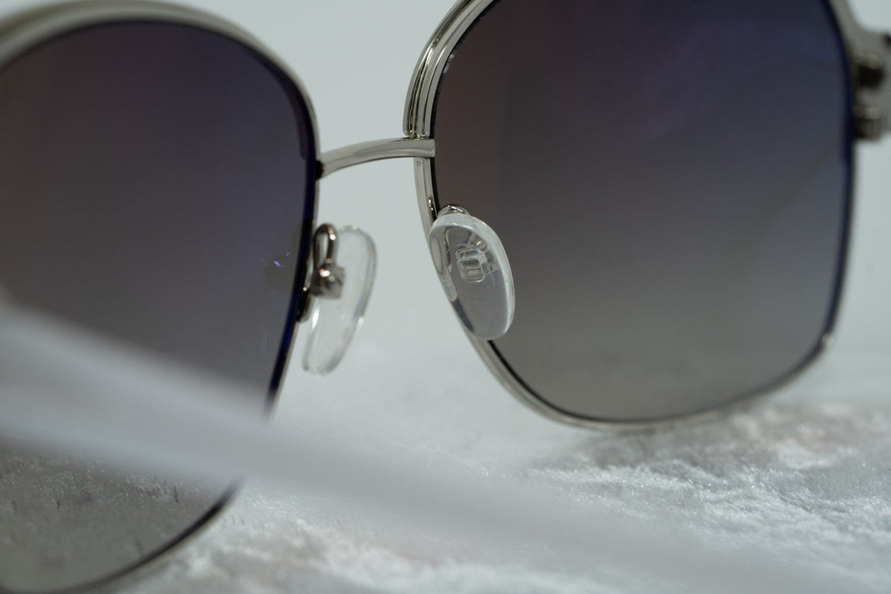 Oscar De La Renta Sunglasses Oversized Frame Silver Light Oyster Enamel With Grey Lenses - ODLR50C3SUN - Watches & Crystals