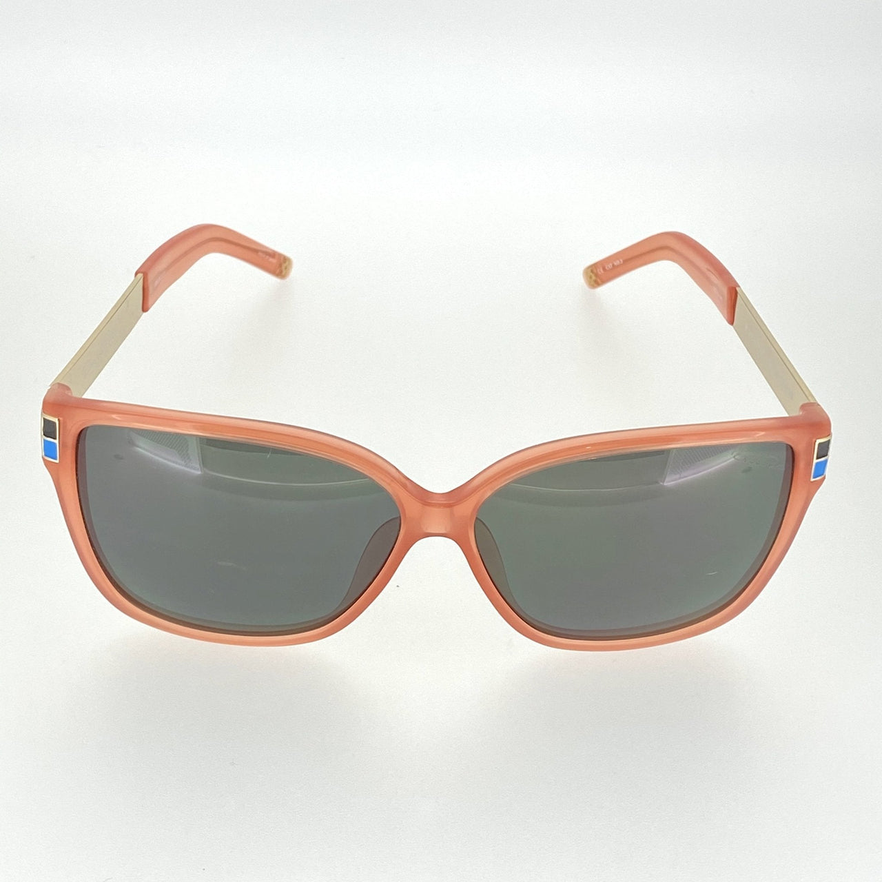 Oscar De La Renta Sunglasses Oversized Orange Enamel Arms and Green Lenses Category 3 - ODLR21C5SUN - Watches & Crystals