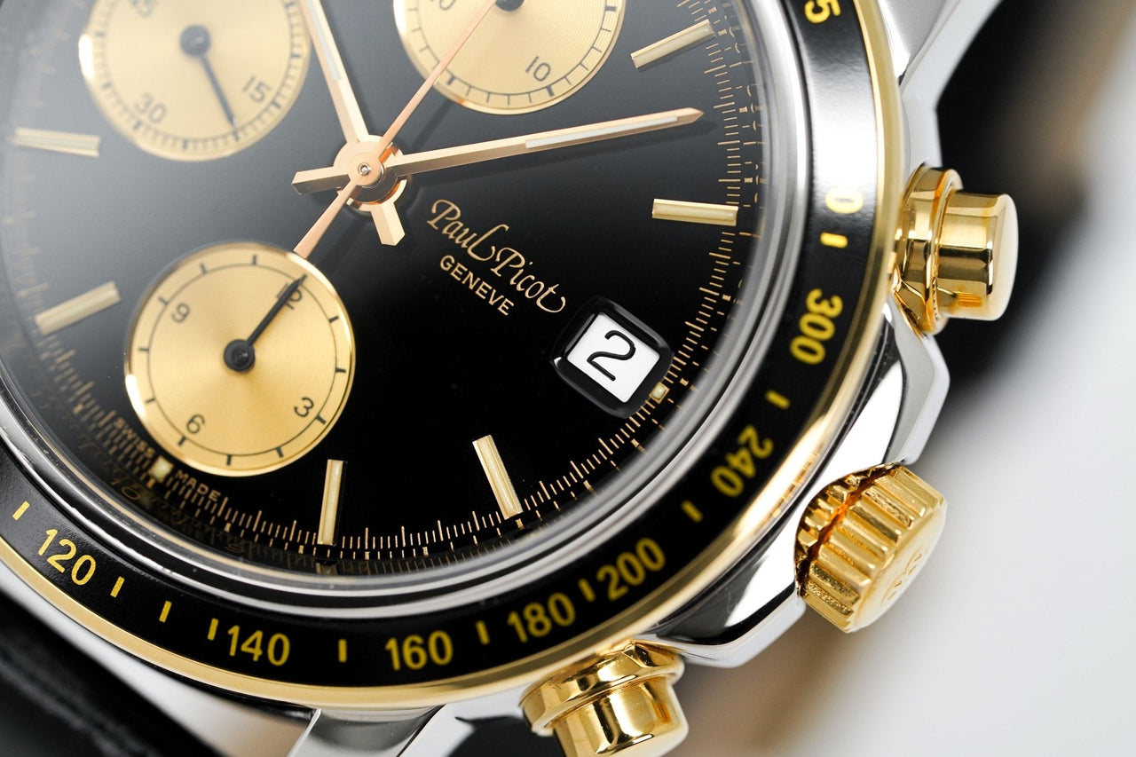 Paul Picot Men's Watch Chronosport Chronograph Black 18K Gold P7005322.332 - Watches & Crystals