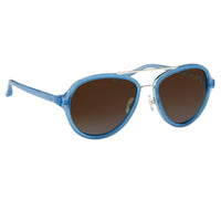 Thumbnail for Phillip Lim Sunglasses Turquoise Brushed Silver and Brown Lenses Category 3 - PL16C27SUN - Watches & Crystals