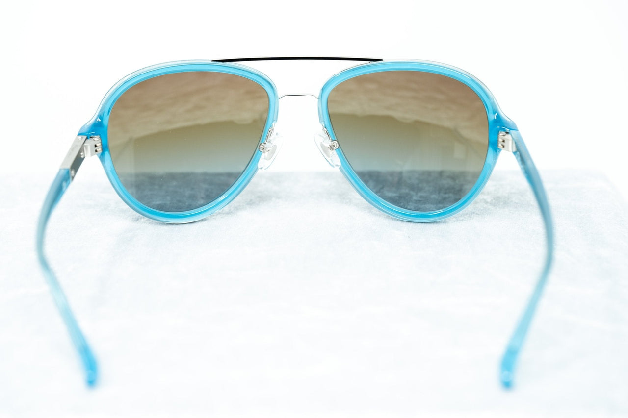 Phillip Lim Sunglasses Turquoise Brushed Silver and Brown Lenses Category 3 - PL16C27SUN - Watches & Crystals