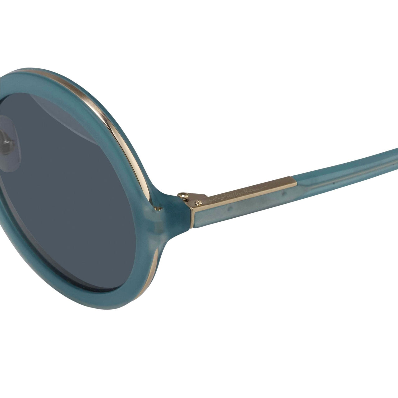 Phillip Lim Sunglasses with Round Blue Brushed Gold and Navy Blue Lenses - PL11C16SUN - Watches & Crystals