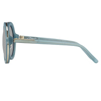 Thumbnail for Phillip Lim Sunglasses with Round Blue Brushed Gold and Navy Blue Lenses - PL11C16SUN - Watches & Crystals