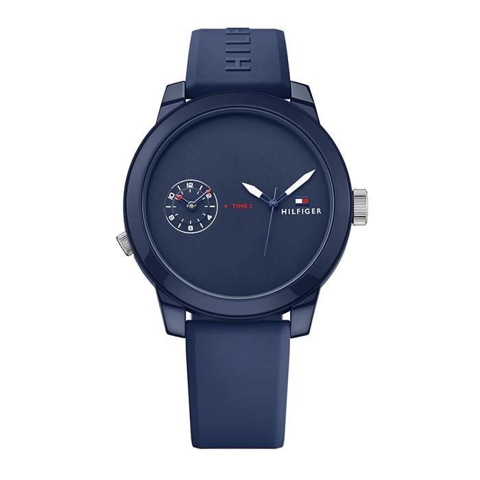 Tommy Hilfiger Men's Watch Denim Blue Dual Time 1791325 - Watches & Crystals
