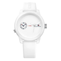 Thumbnail for Tommy Hilfiger Men's Watch Denim White Dual Time 1791324 - Watches & Crystals