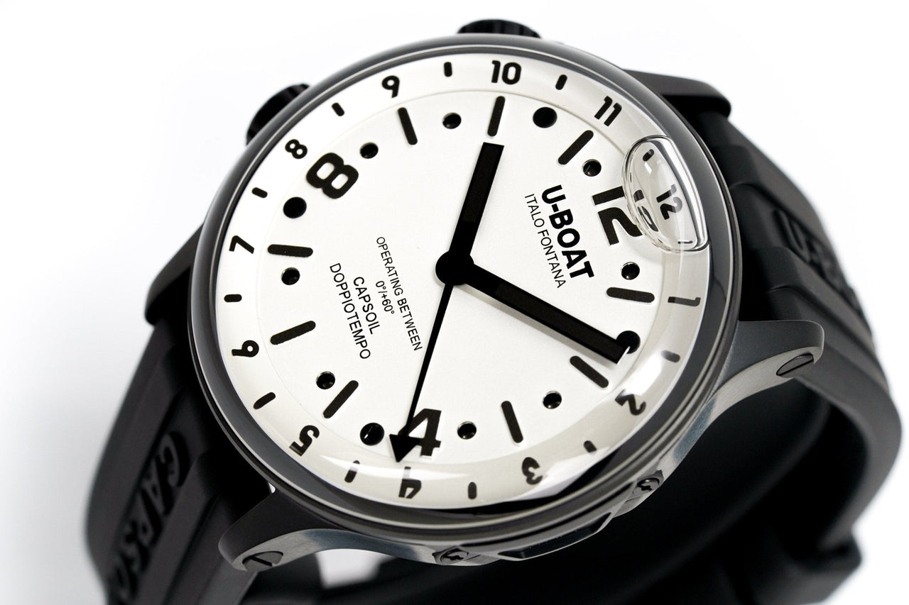 U-Boat Watch Capsoil Doppiotempo 45 DLC White Rehaut 8889/A - Watches & Crystals