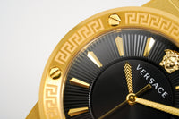 Thumbnail for Versace Ladies Watch Greca Logo Gold Black Leather VEVH00320 - Watches & Crystals
