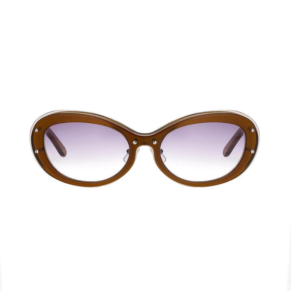 Yohji Yamamoto Women Sunglasses Cat Eye Brown/Silver and Grey Graduated Lenses - 9YYHDRAGONFLYC2BWN - Watches & Crystals